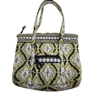 Vera Bradley Cambridge Blue Green Paisley Purse Tote Bag Good Condition